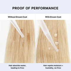 Frizz-free hair close-up after Dream Coat application