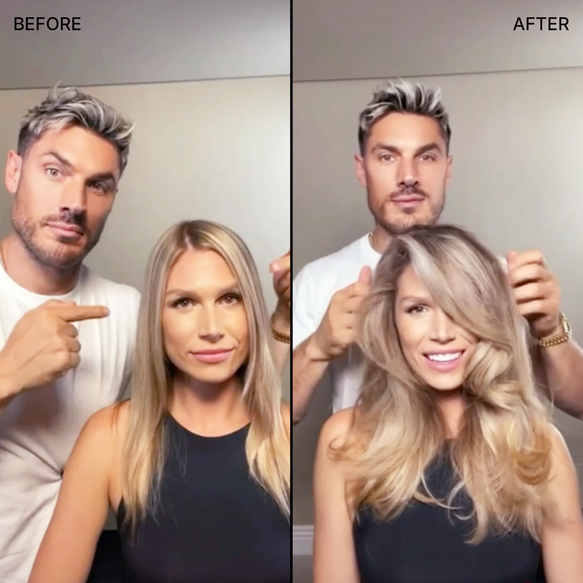 Final look with COLOR WOW Dream Cocktail showing fuller color-treated hair