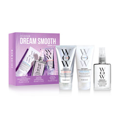 COLOR WOW Dream Smooth Travel Kit shampoo bottle showing frizz control for on-the-go styling