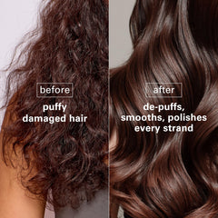 Color Wow Dreaming cream texture closeup highlights lightweight conditioning.