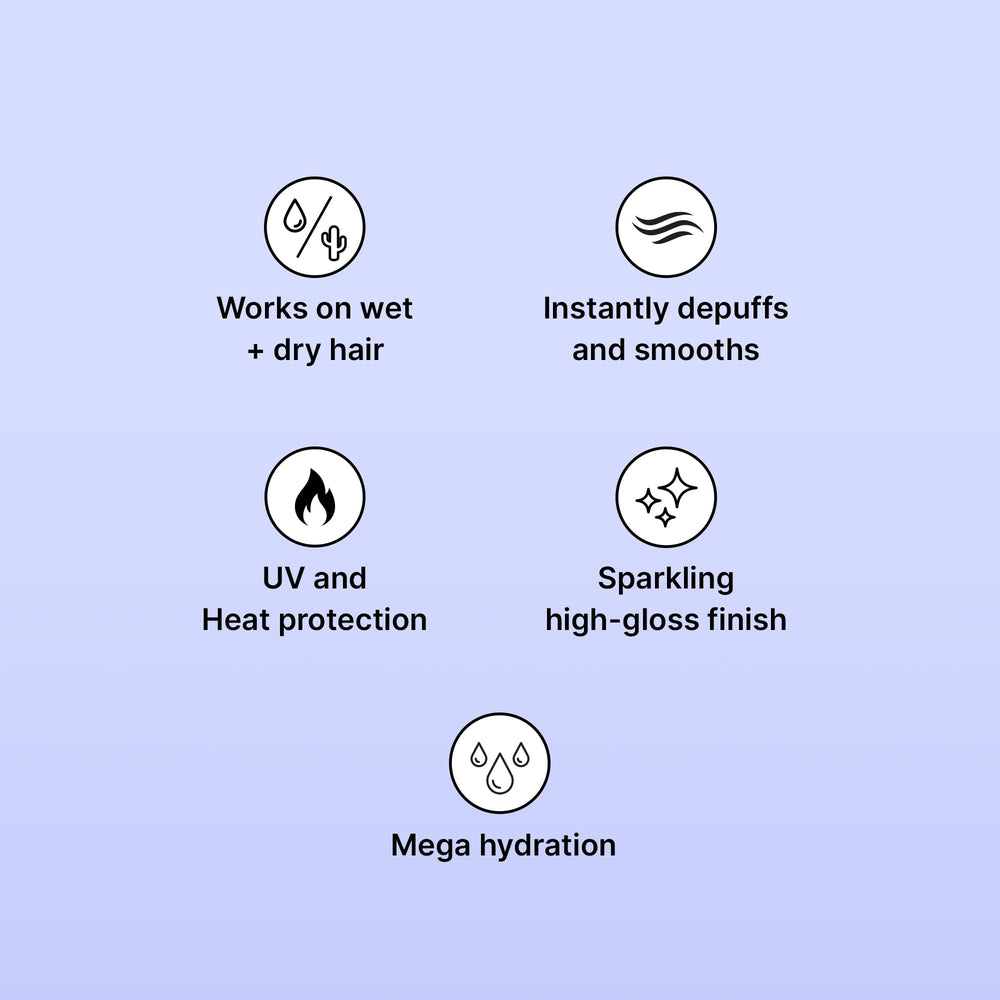 COLOR WOW Glossing Serum on hair adds a crystal-clear shine and smooths surface