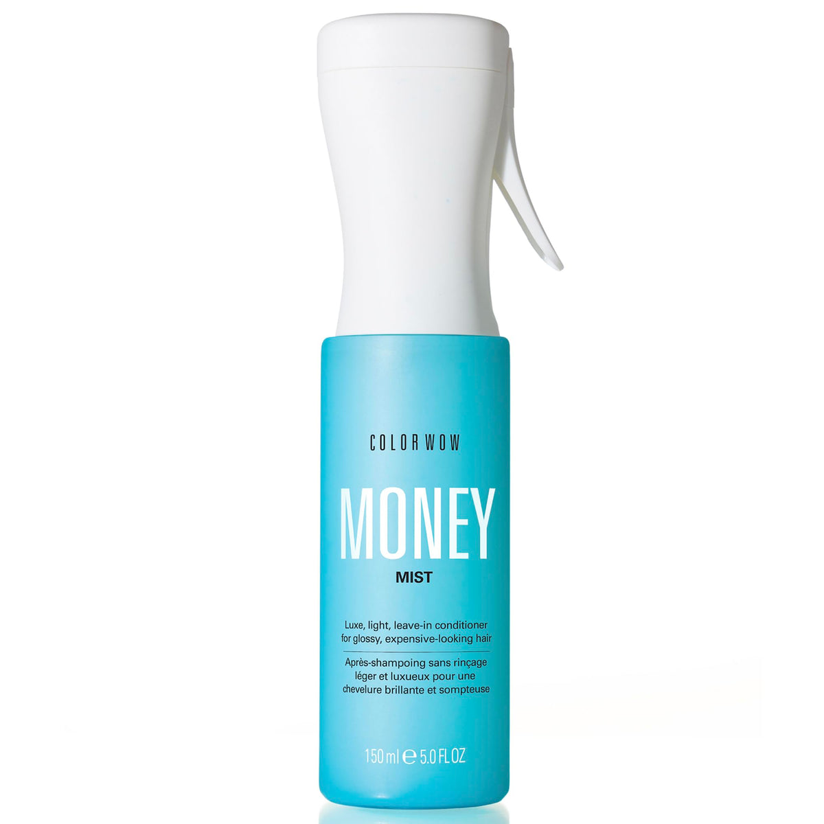 COLOR WOW MONEY MIST bottle showing a luxurious leave-in for glossy, smooth hair.