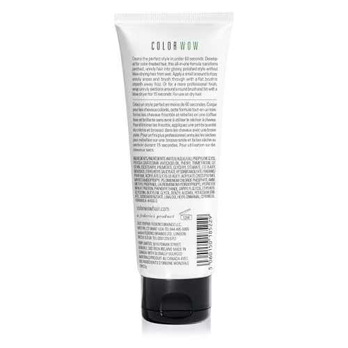 COLOR WOW One Minute Transformation apply on dry hair demonstrates quick smoothing for bed head