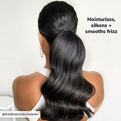 COLOR WOW One-Minute Transformation Styling Cream application smooths frizz on dry hair