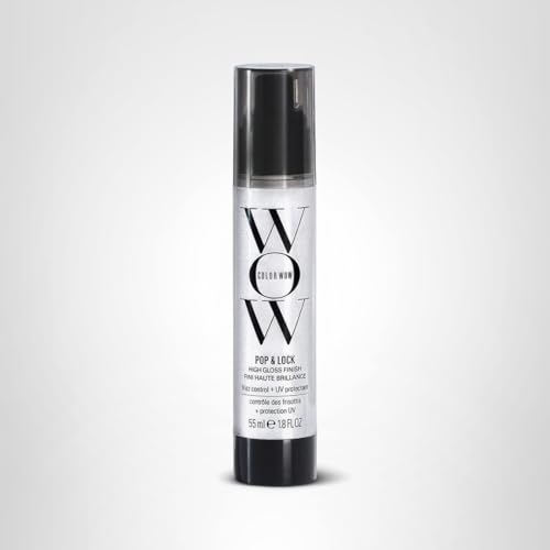 COLOR WOW Pop + Lock crystal-cuticle seal visual implying sleek, smooth strands