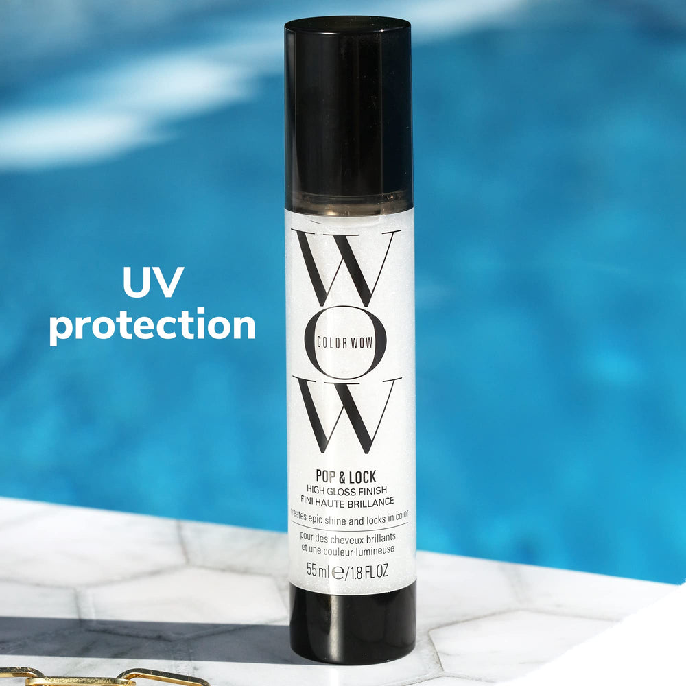 COLOR WOW Pop + Lock frizz smoothing on wet hair for quick sleek results