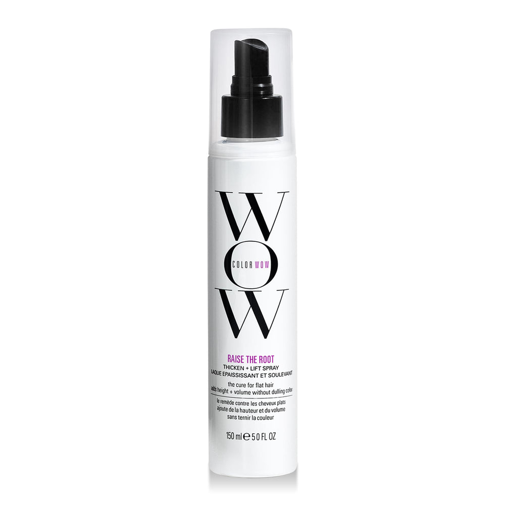 COLOR WOW Raise the Root spray bottle showing instant root lift without stiffness