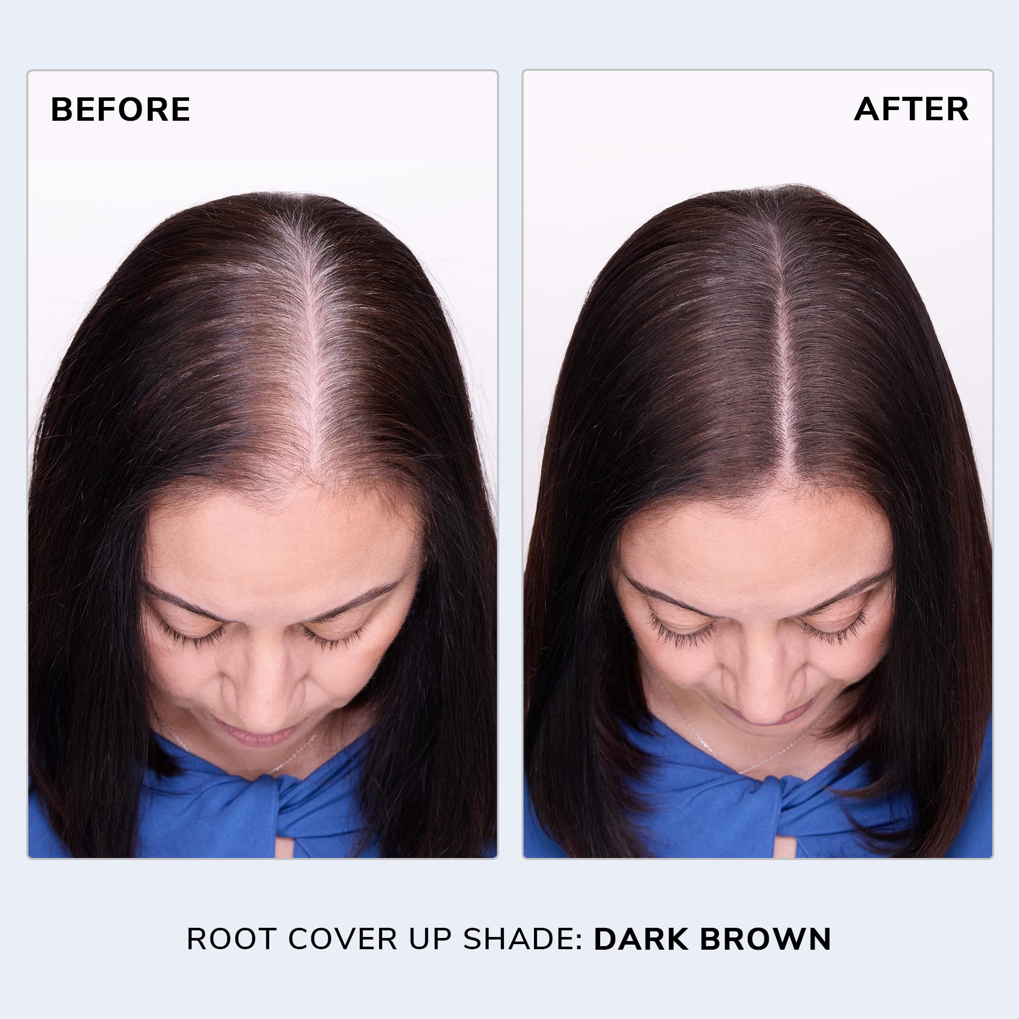 COLOR WOW Root Cover Up compact demonstrates discreet application for thinning areas.