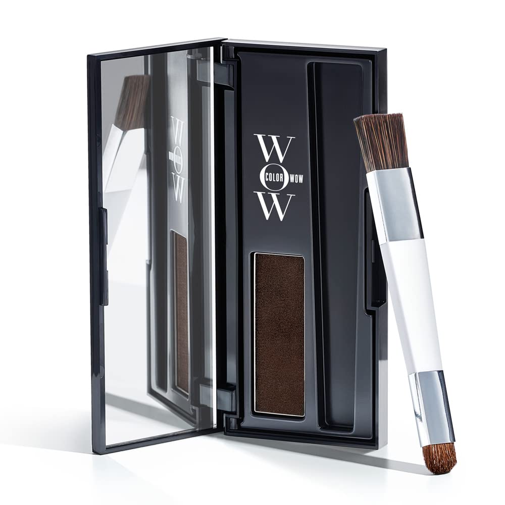 COLOR WOW Root Cover Up bottle shows instant grey coverage for dark roots.