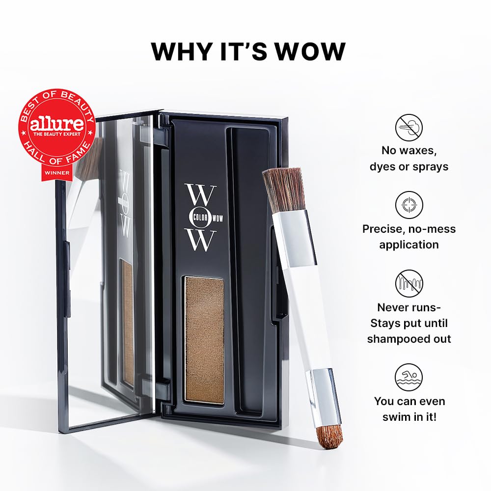 COLOR WOW Root Cover Up bottle delivers quick, no-muss touch-ups between washes.