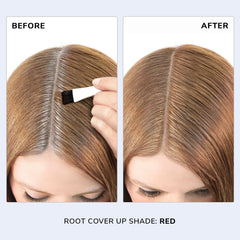 Color Wow Root Cover Up Red close-up shows seamless blend.