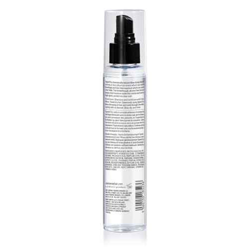 Color WOW Speed Dry spray dispensing evenly on hair for quick styling