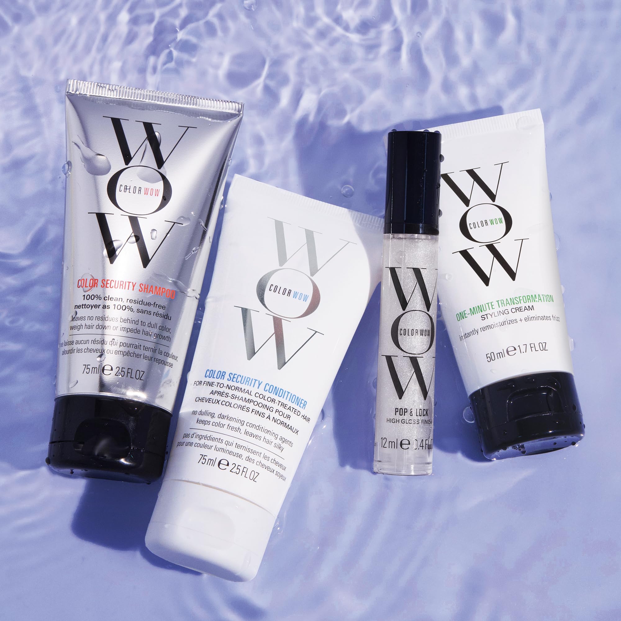 COLOR WOW Travel Kit packaging highlights compact, TSA-friendly frizz solutions