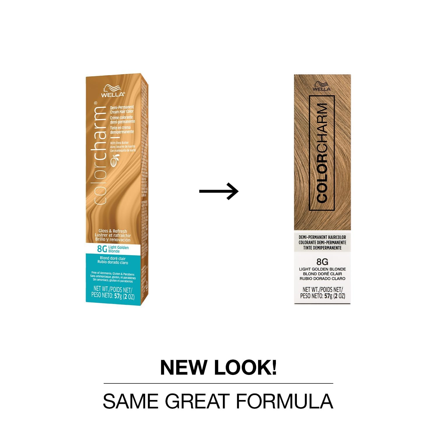 COLORCHARM 8G light golden blonde swatches show warm, luminous tone.