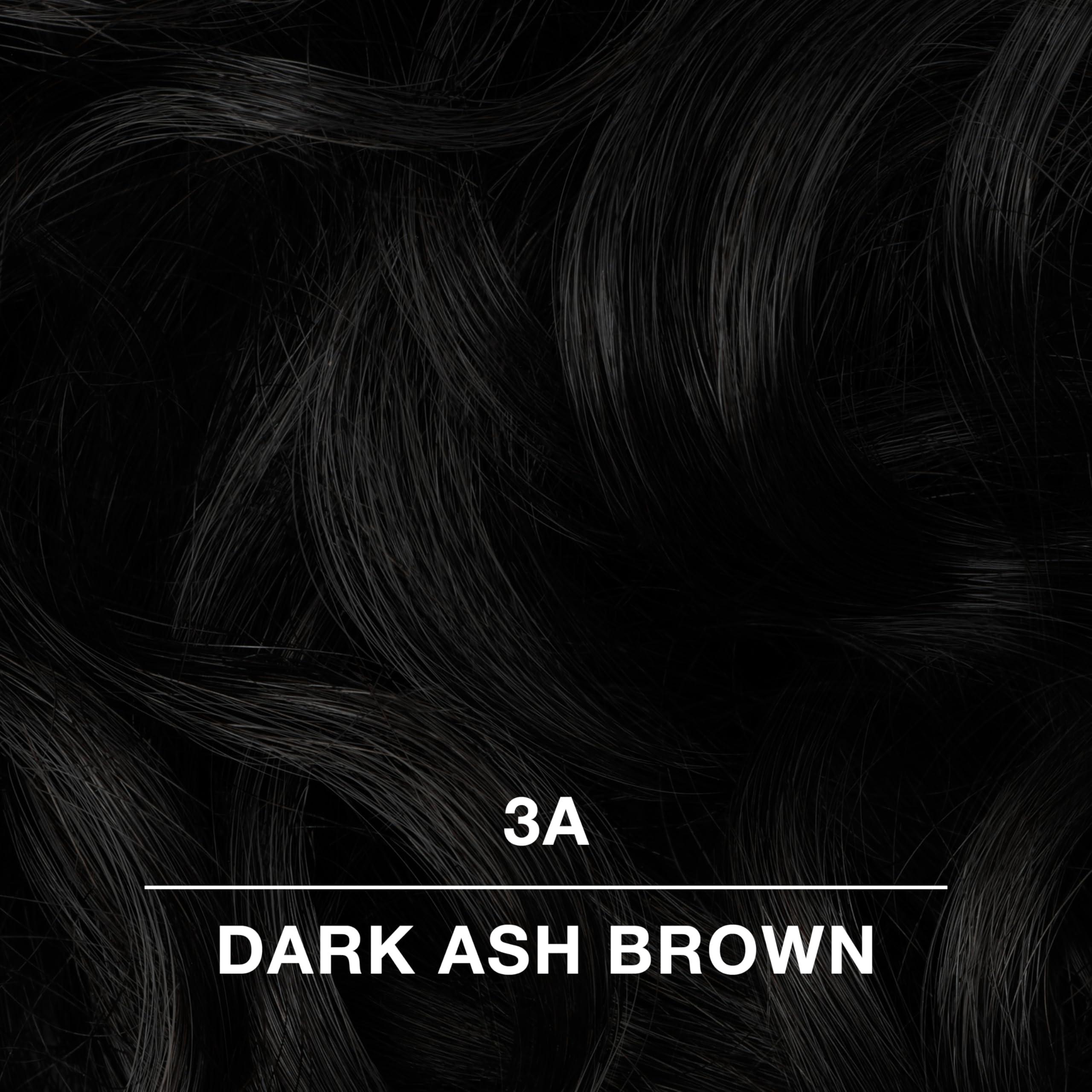 COLORCHARM 3A Dark Ash Brown cream tube demonstrates lasting shine and conditioned hair.