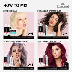 COLORCHARM Cream Developer demonstrates natural gray blending in finished look.