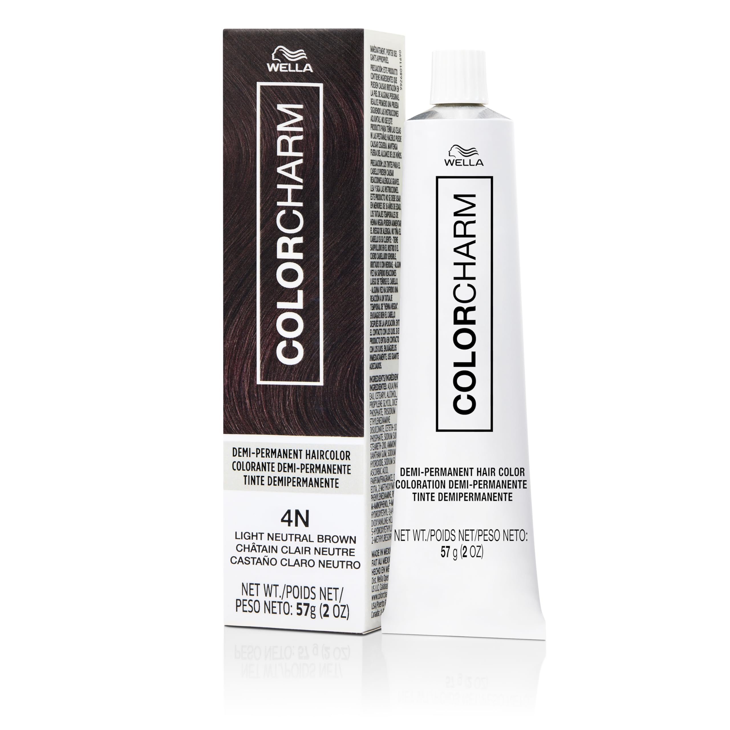 COLORCHARM Demi Permanent 4N bottle showing light neutral brown gloss.