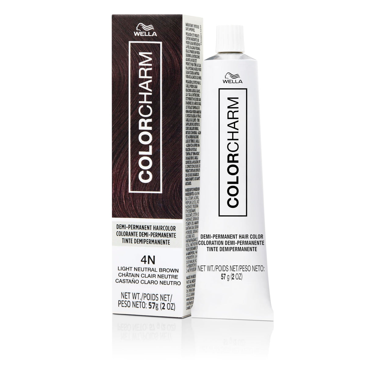 COLORCHARM Demi Permanent 4N bottle showing light neutral brown gloss.