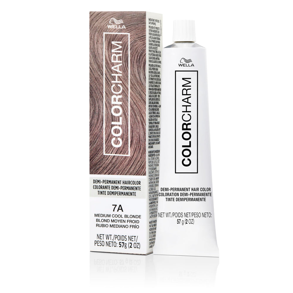 COLORCHARM demi-permanent 7A bottle highlights glossy color with low damage for at-home use