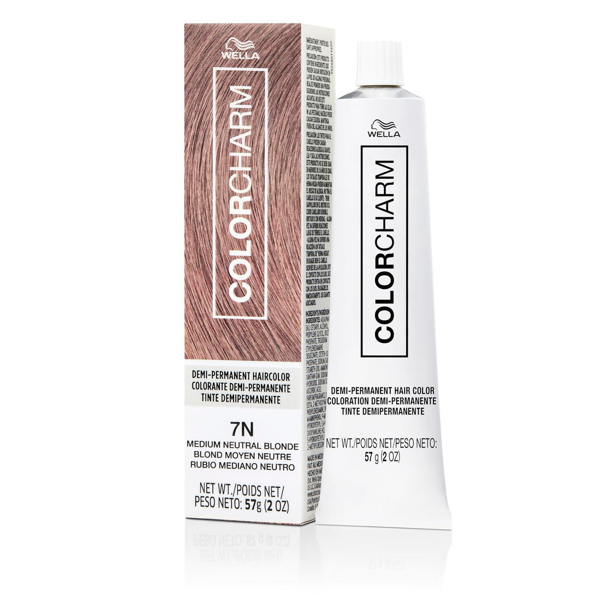 ColorCharm demi permanent 7N blonde gloss bottle shows refreshed neutral blonde with shine.