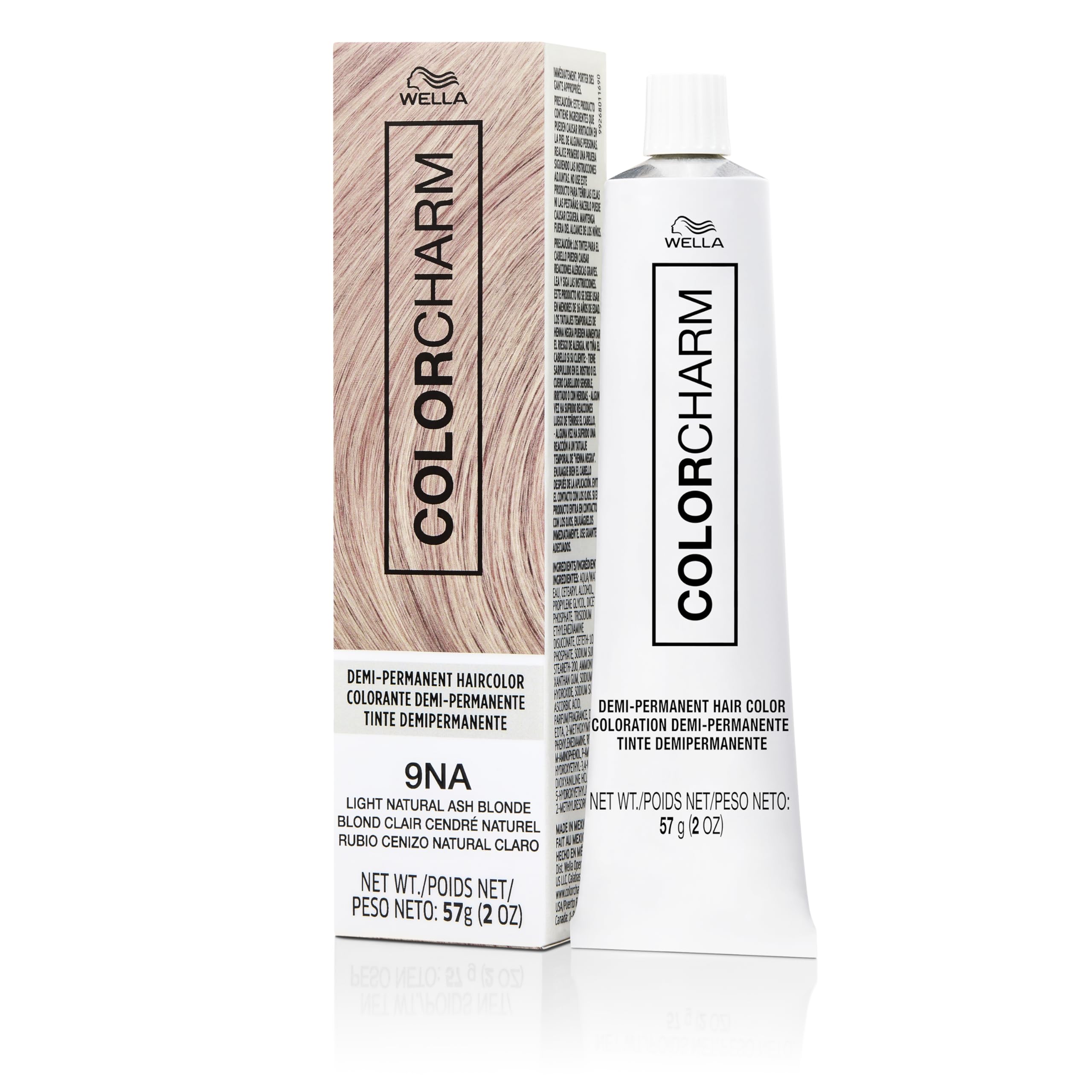 COLORCHARM Demi Permanent 9NA bottle pour for ash blonde tone with glossy finish