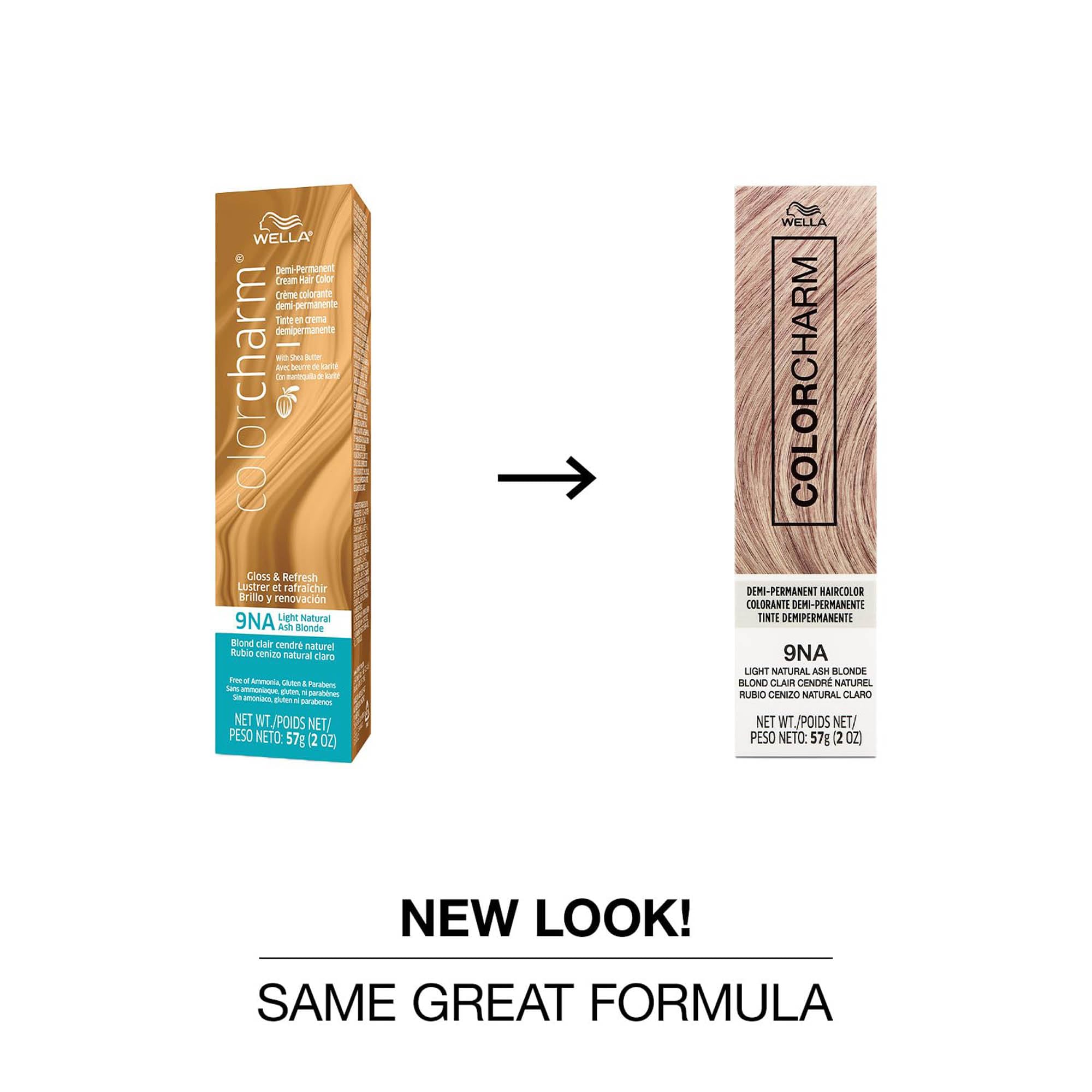 COLORCHARM 9NA color swatches show cool ash blonde options for gray blending