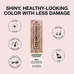 COLORCHARM 9NA gloss application demonstrates shine on light natural blonde hair