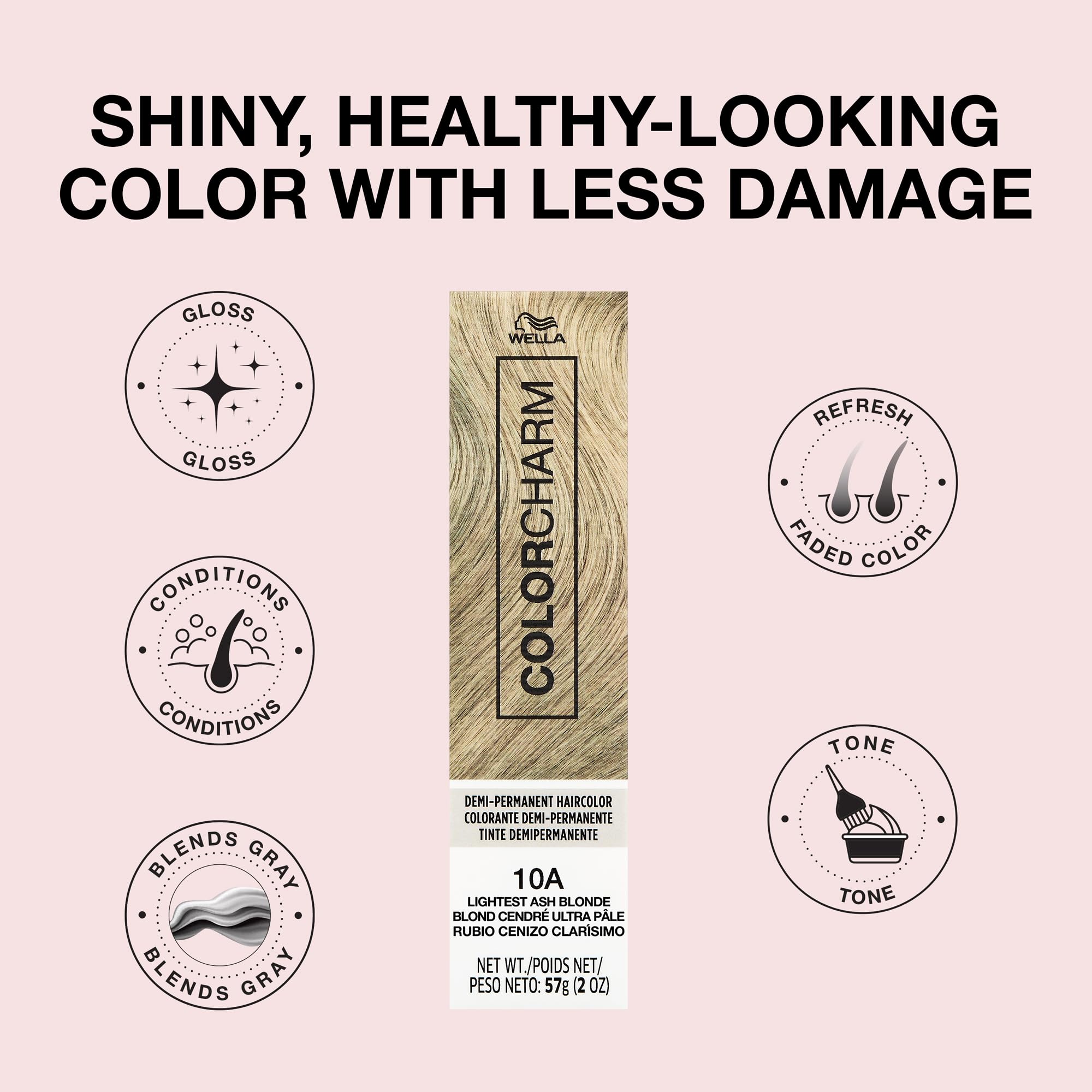 COLORCHARM Demi Permanent Hair Color Ash Blonde Application on hair for even tone