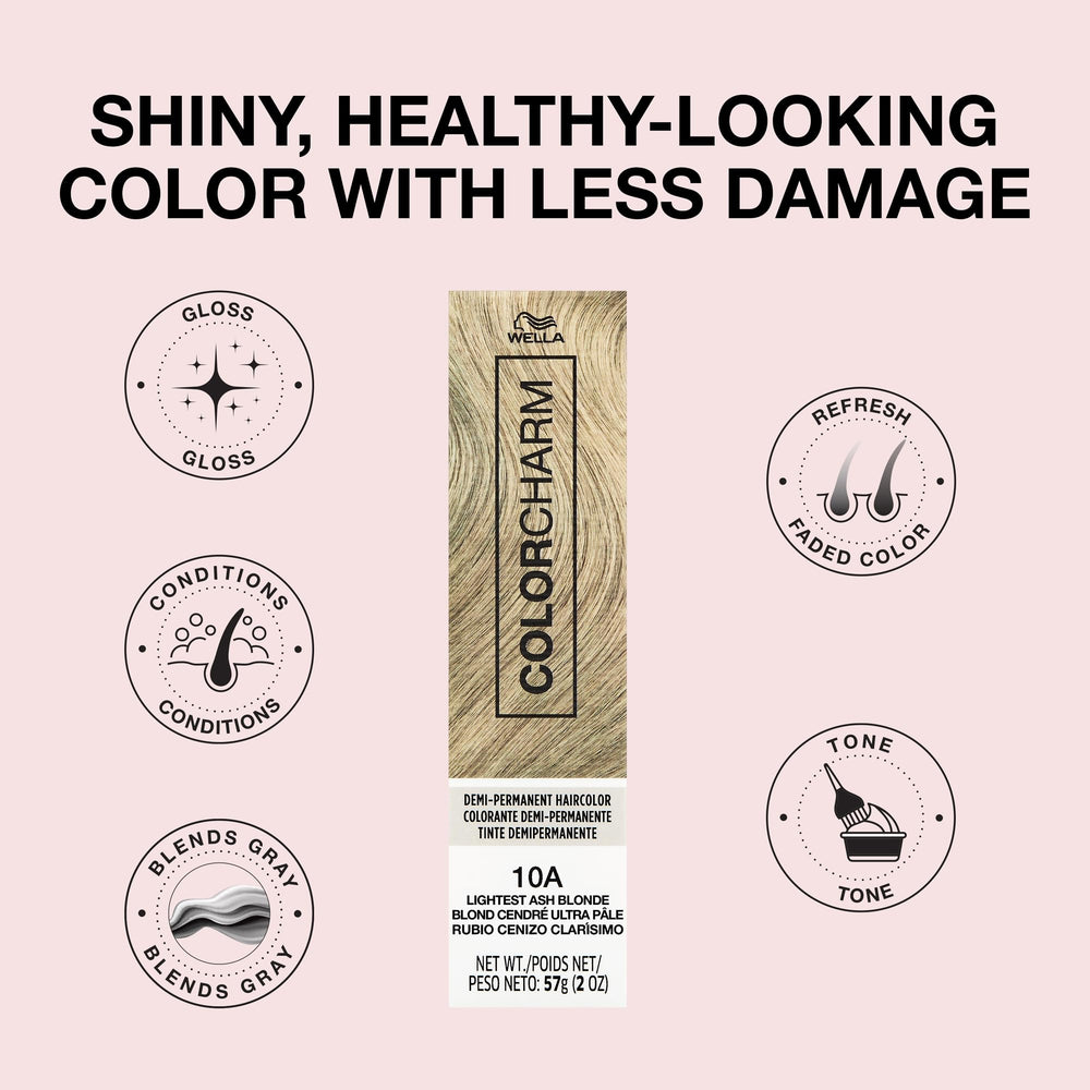 COLORCHARM Demi Permanent Hair Color Ash Blonde Application on hair for even tone