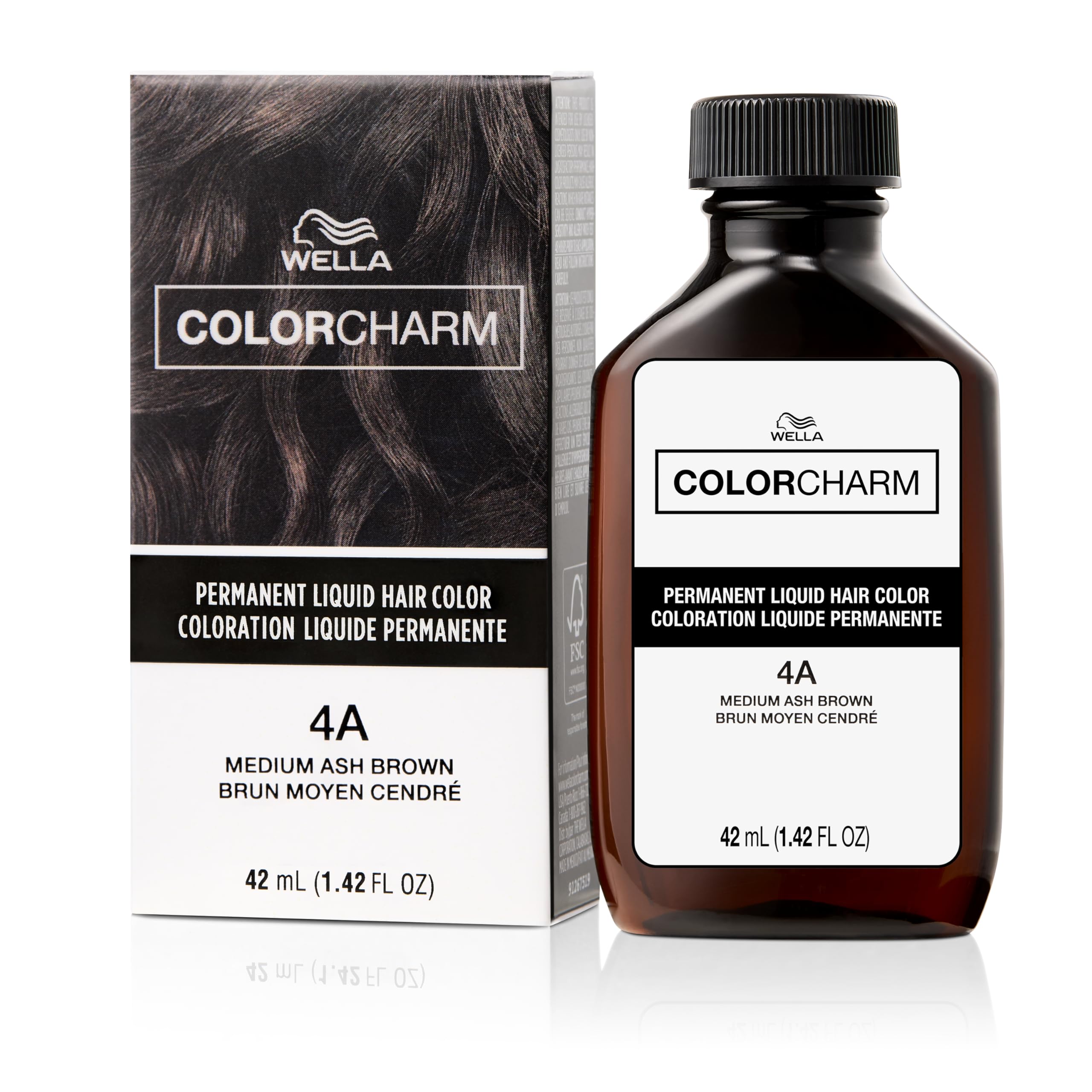 COLORCHARM gray-coverage bottle closeup for reliable gray hair coverage.