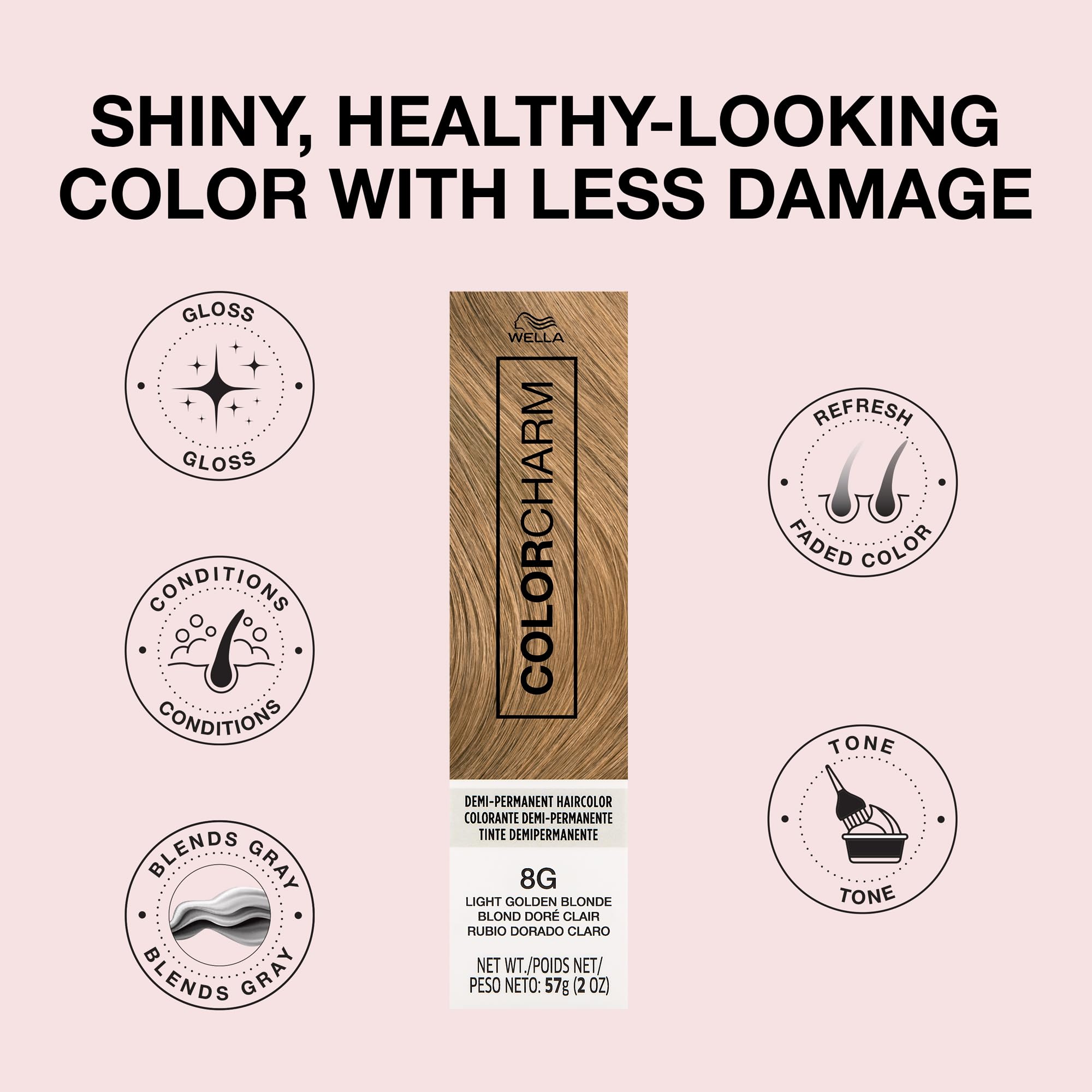 COLORCHARM hair-shine closeup reveals vibrant gloss on strands.