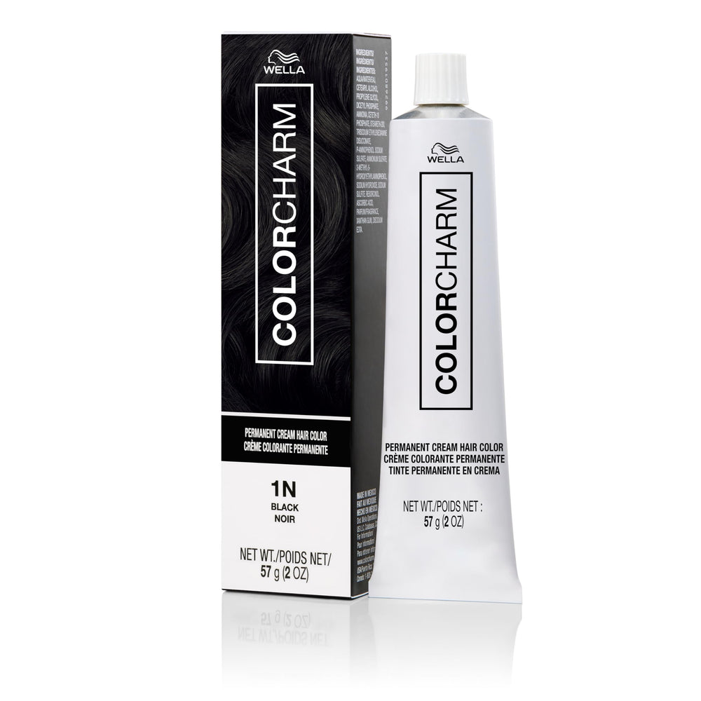 COLORCHARM Permanent Cream Hair Color 1N Black bottle shows rich, lasting shade.