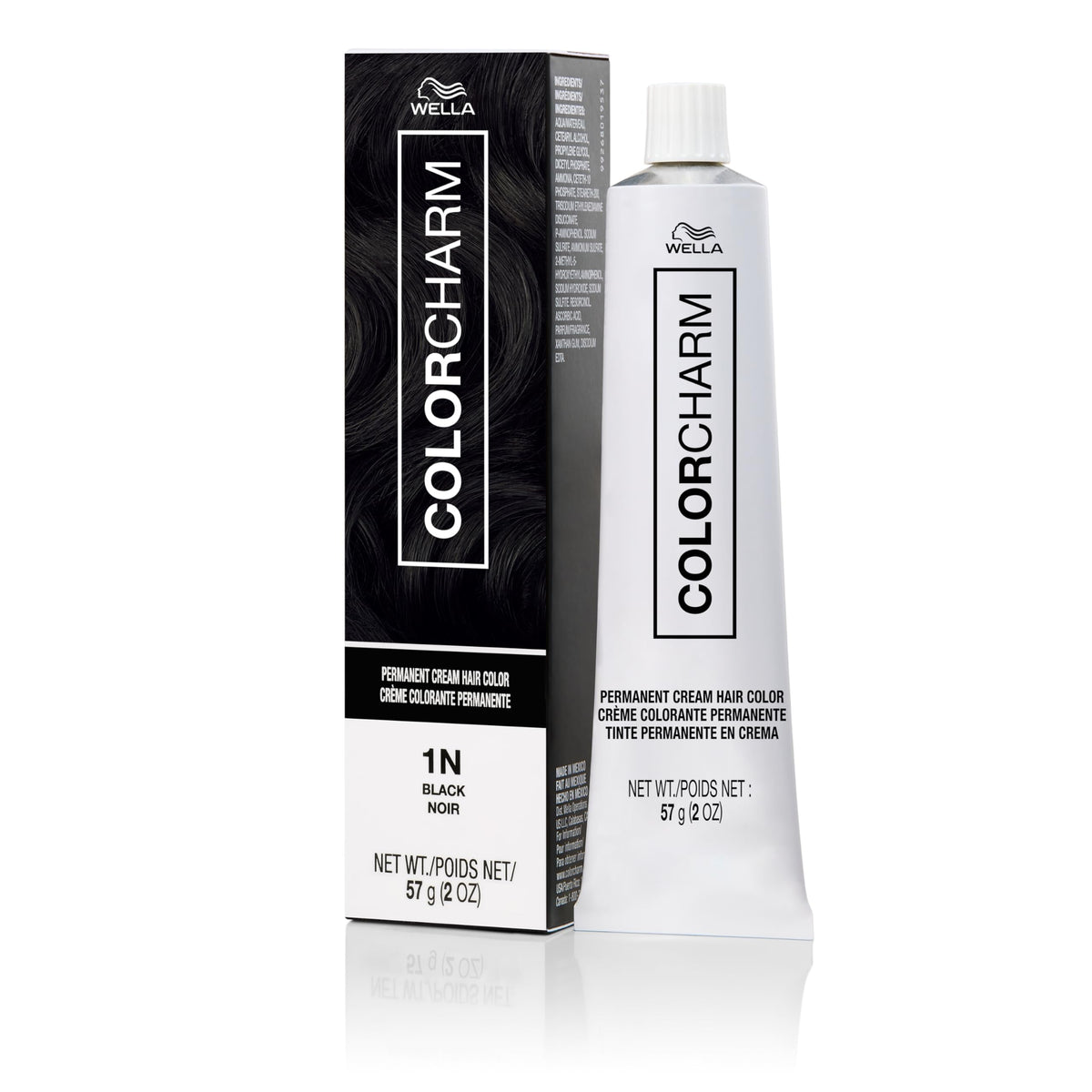 COLORCHARM Permanent Cream Hair Color 1N Black bottle shows rich, lasting shade.