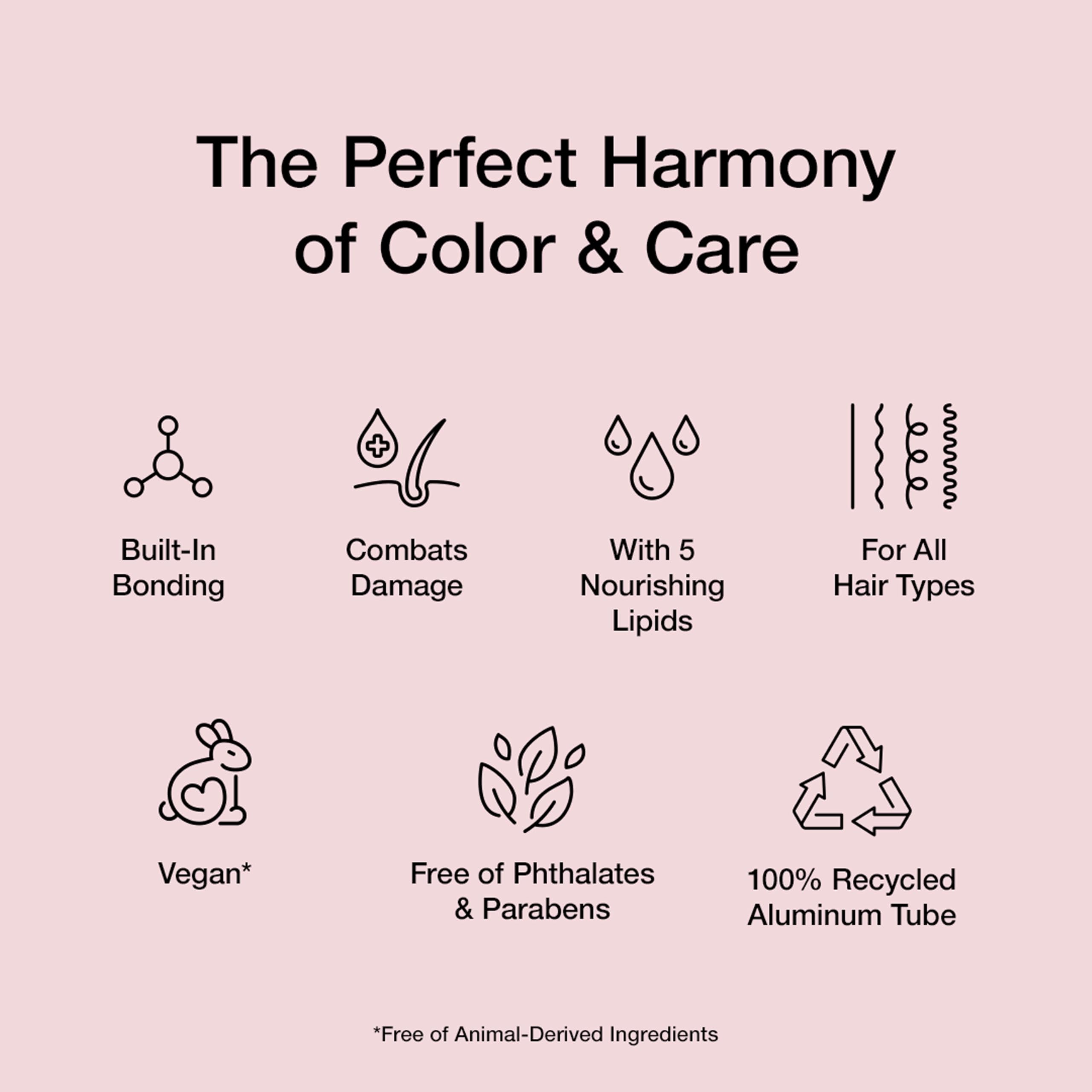 COLORCHARM includes Shea Butter, Jojoba Oil, and Acai Berry Extract for conditioning shine.