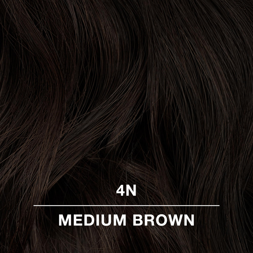 COLORCHARM permanent cream hair color 4N cream-dispense demonstrates precise mixing.