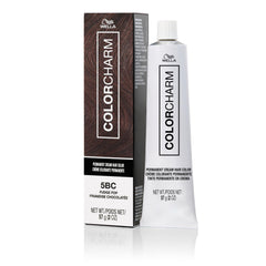 COLORCHARM Permanent Cream Hair Color 5BC Fudge Pop bottle for at-home color results.
