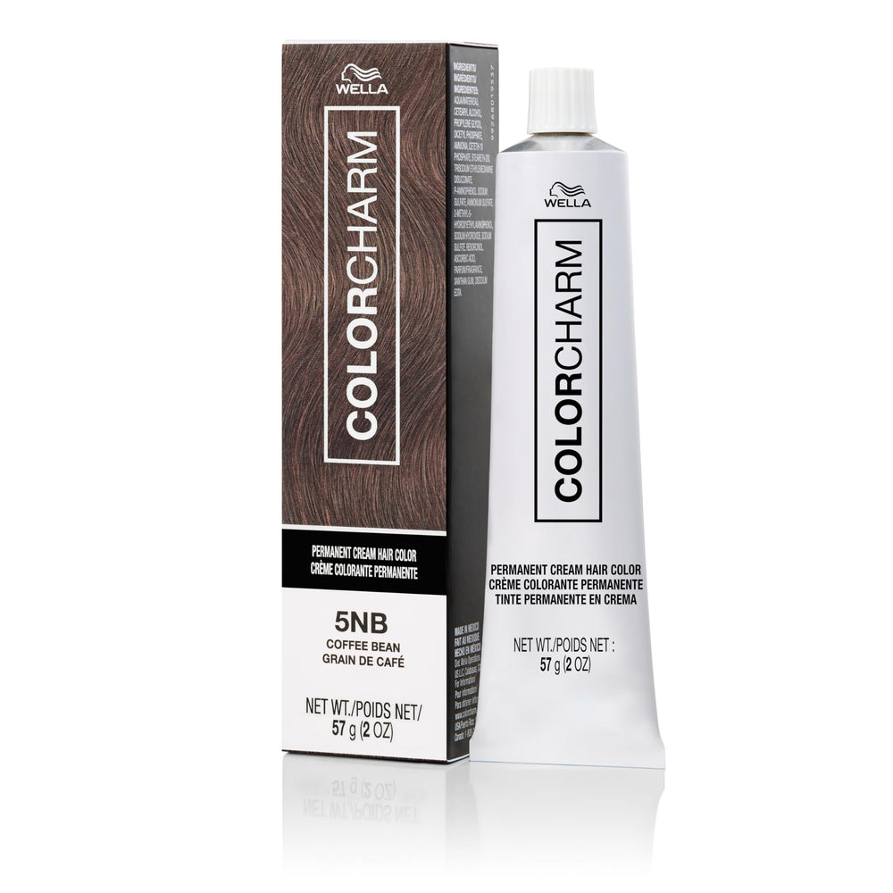 ColorCharm permanent cream color 5NB Coffee Bean box for rich, long-lasting color.