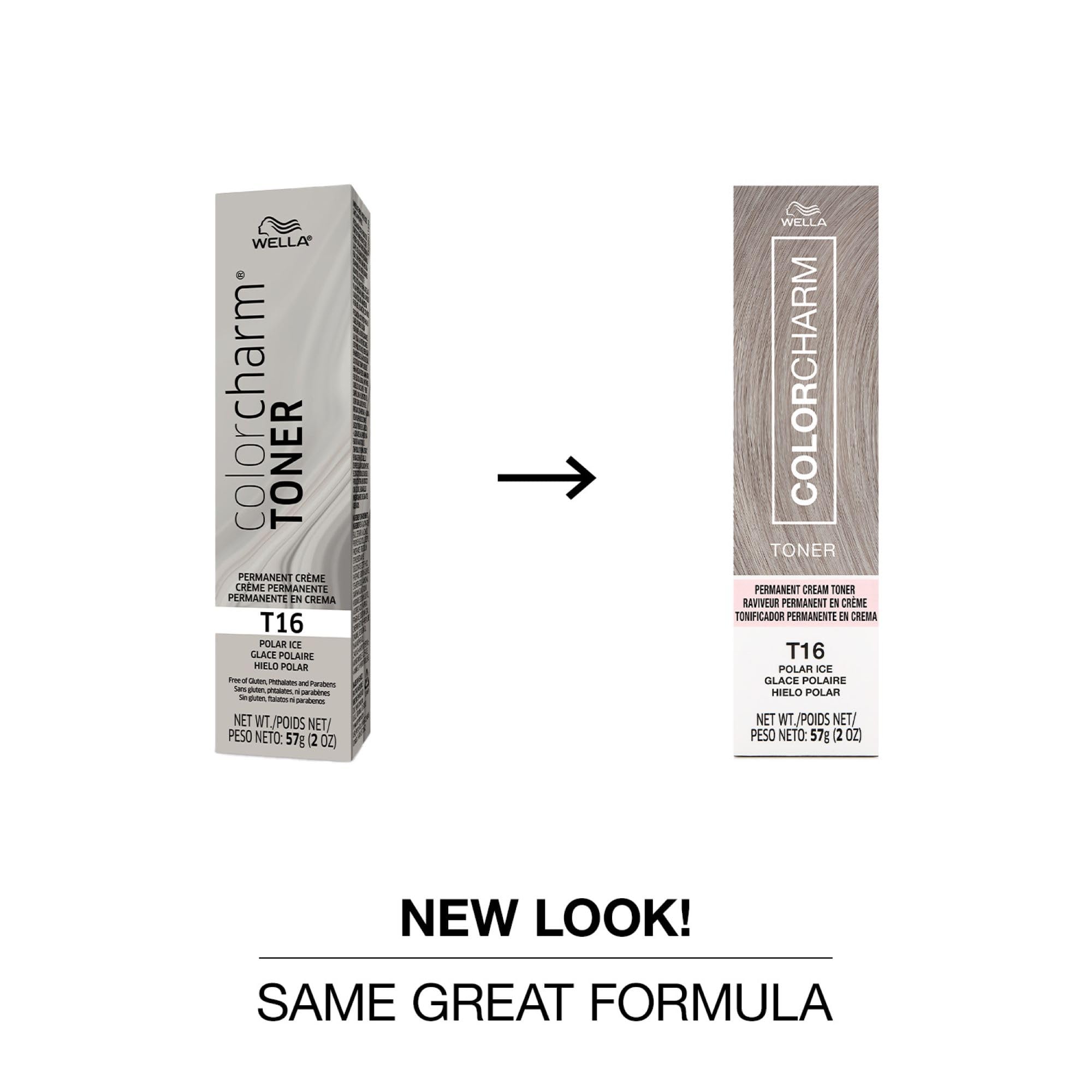 ColorCharm Permanent Creme Toner Polar Ice swirls in the bottle show cool blonde tones
