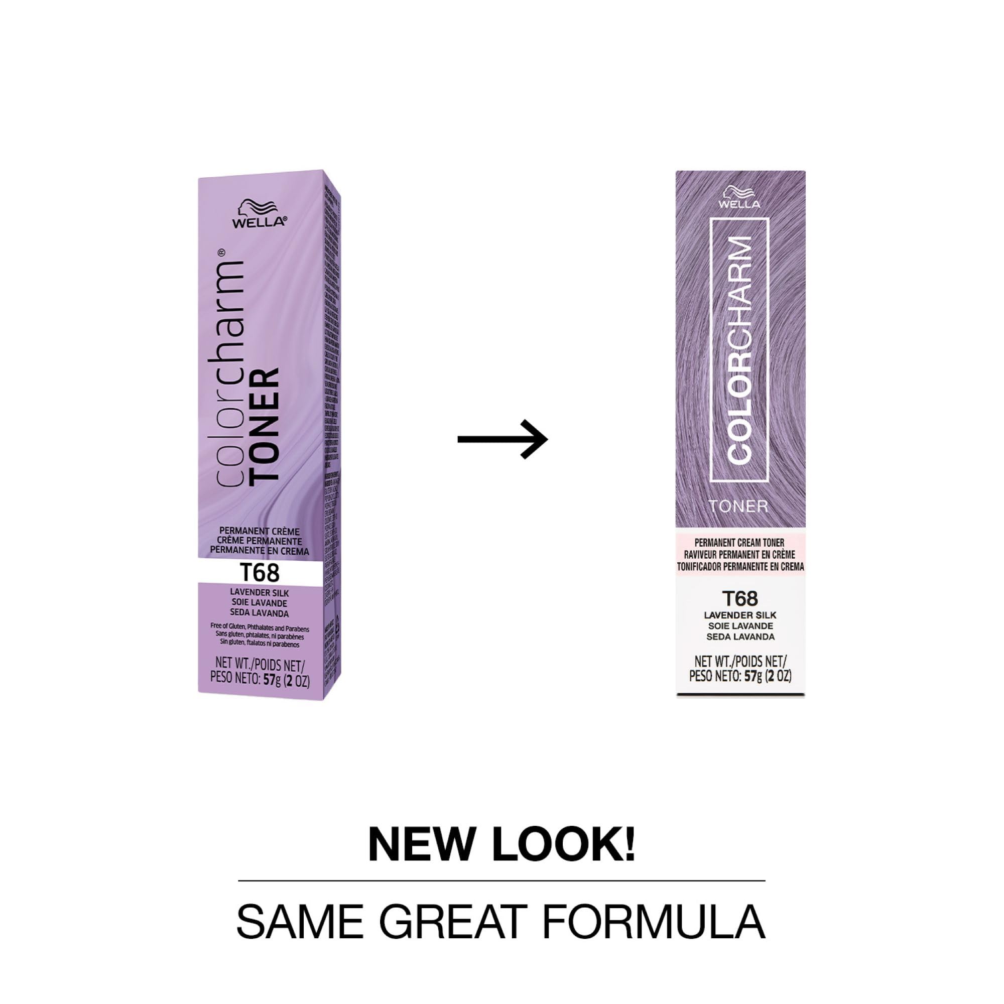COLORCHARM Lavender Silk swatches show icy blonde tones and even root-to-end color.