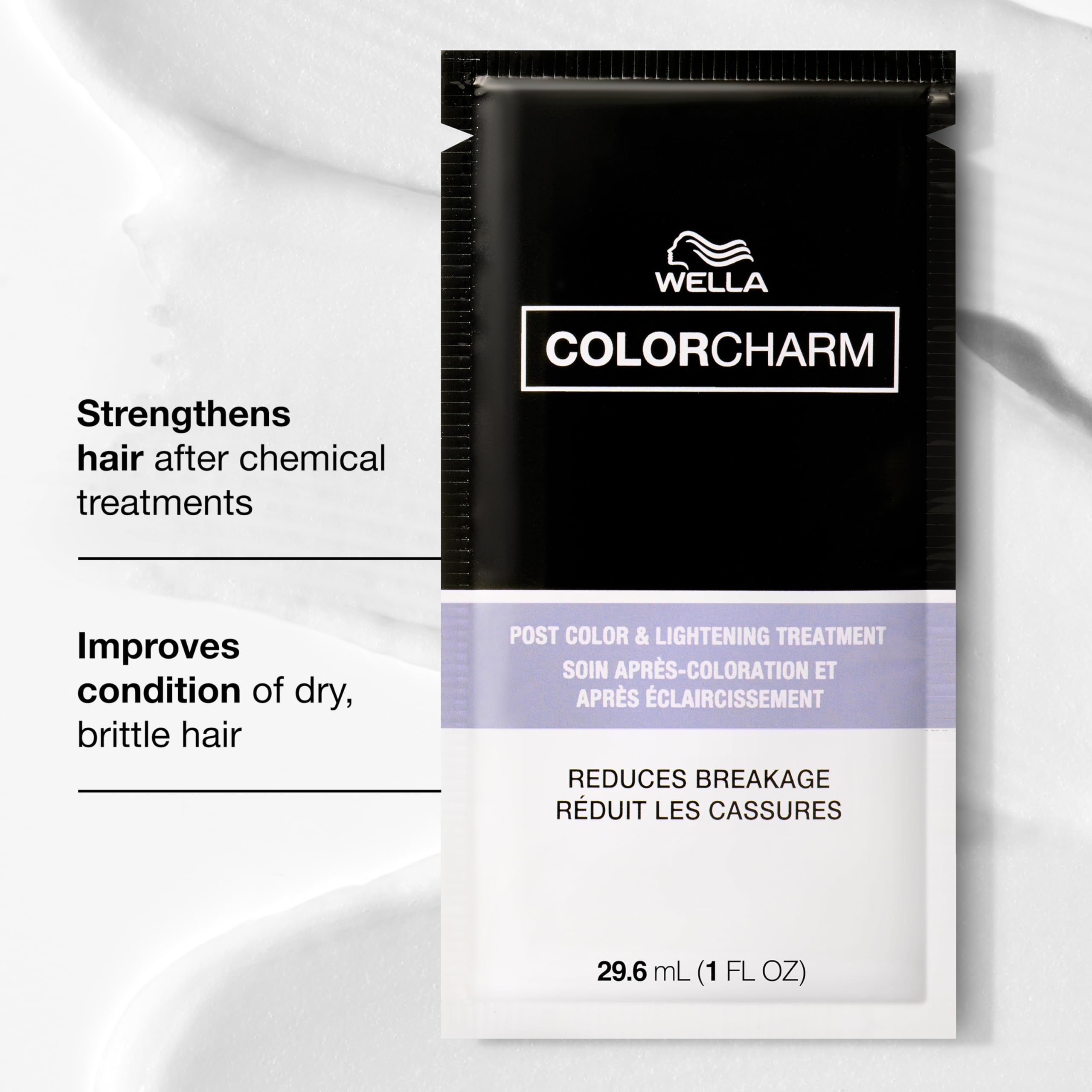 COLORCHARM Post Color & Lightening Treatment adds shine and a healthier-looking finish.