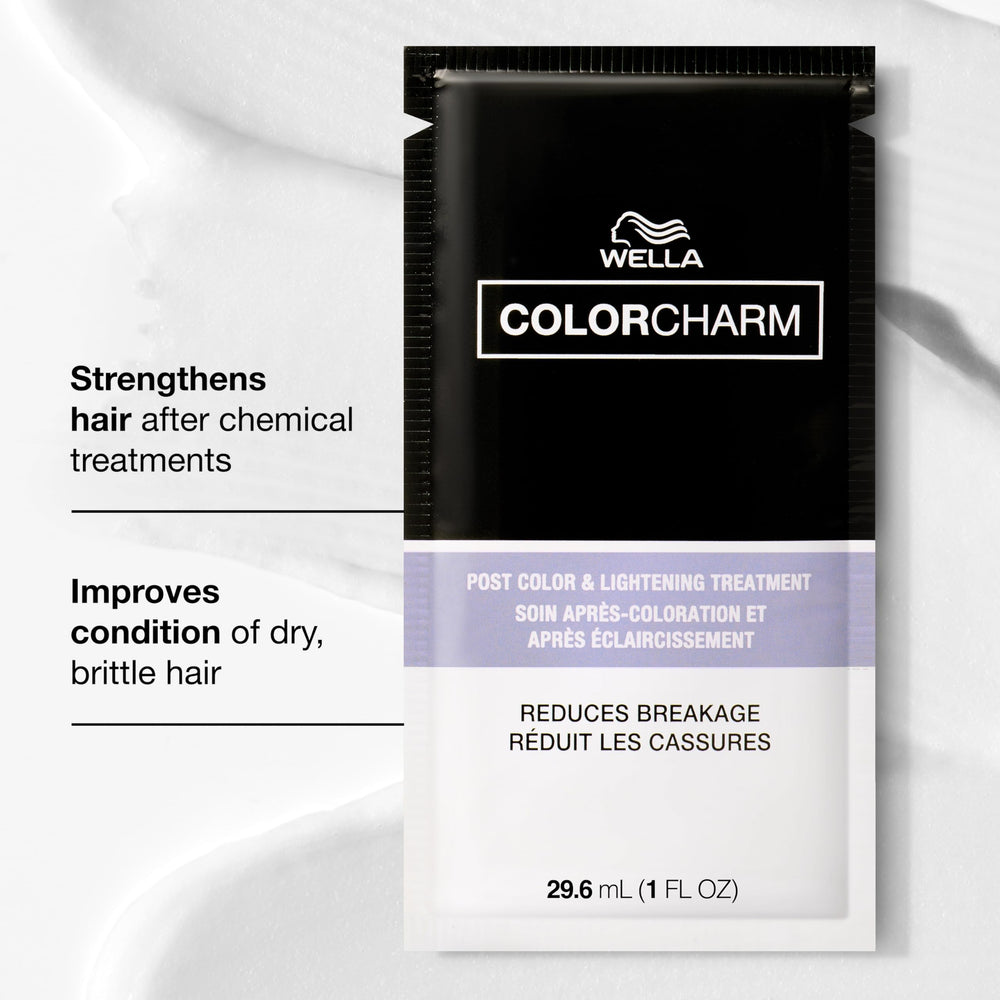 COLORCHARM Post Color & Lightening Treatment adds shine and a healthier-looking finish.
