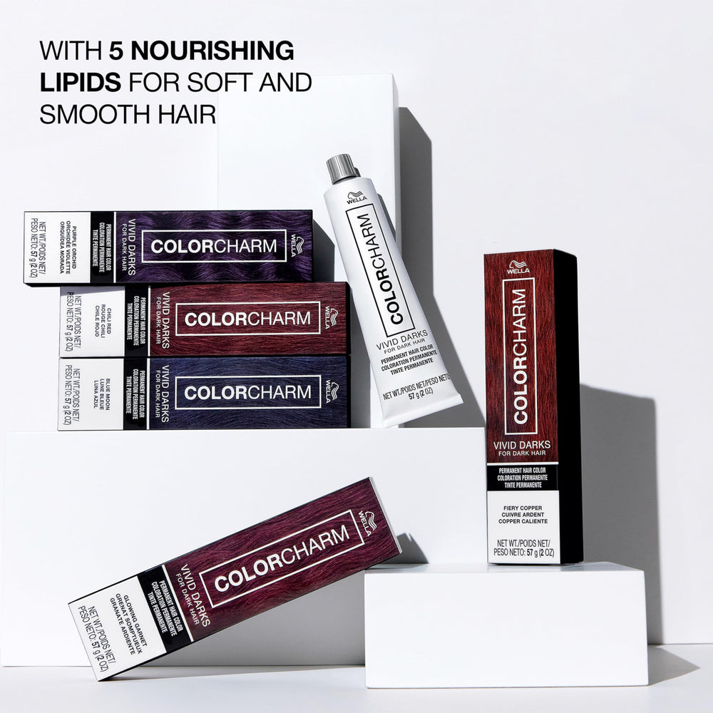 COLORCHARM VIVID DARKS vegan, phthalates and parabens-free formula label.