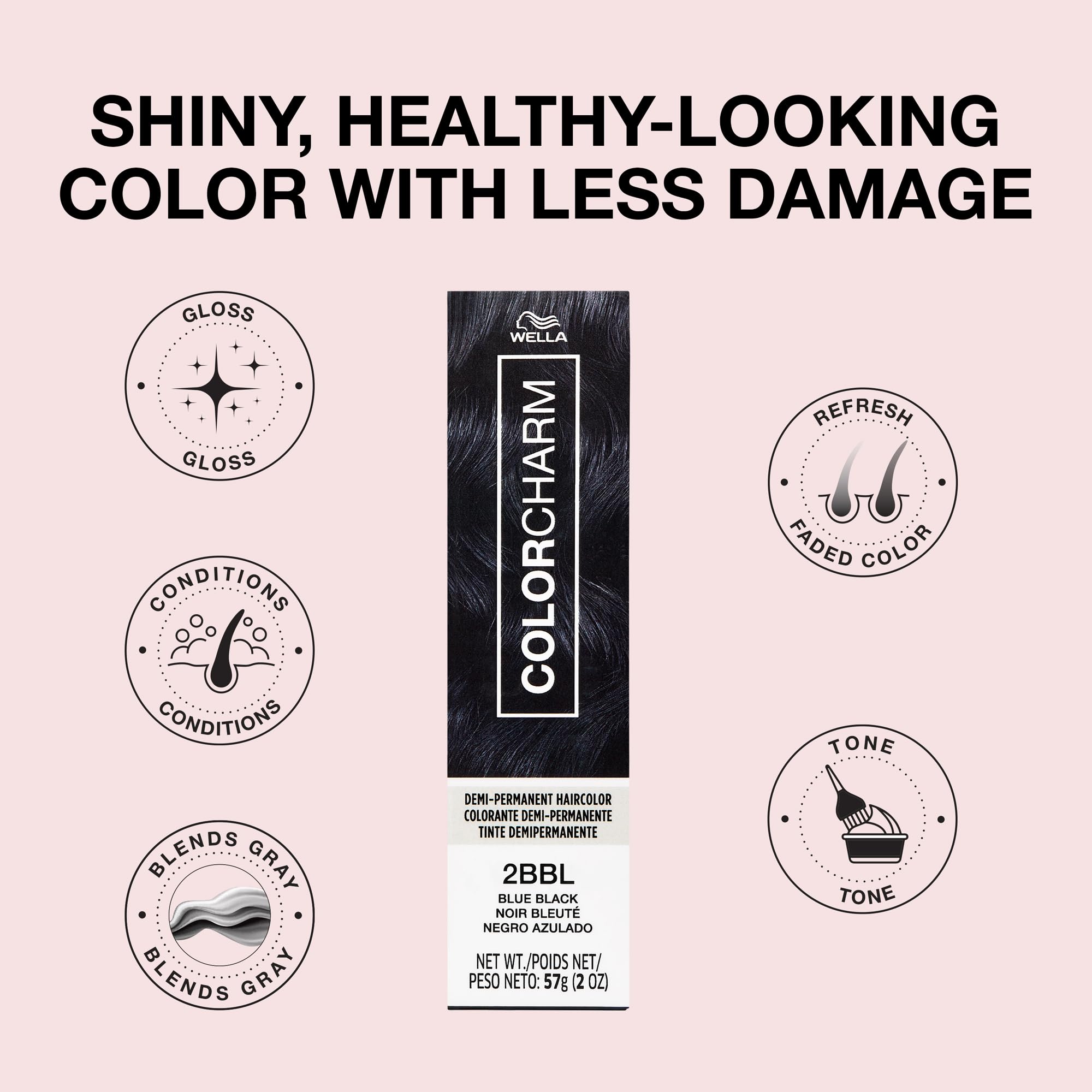 COLORCHARMS shades-palette collection highlighting range from blonde to brunette