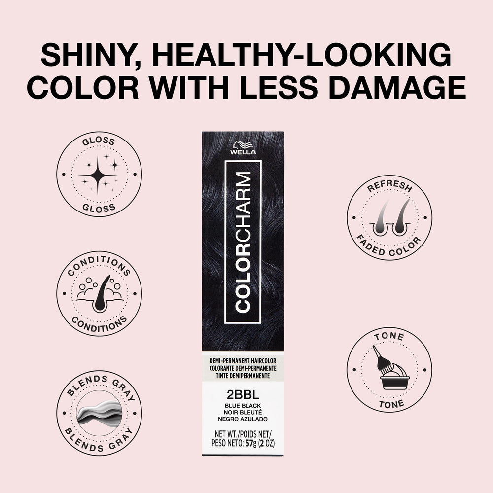 COLORCHARMS shades-palette collection highlighting range from blonde to brunette