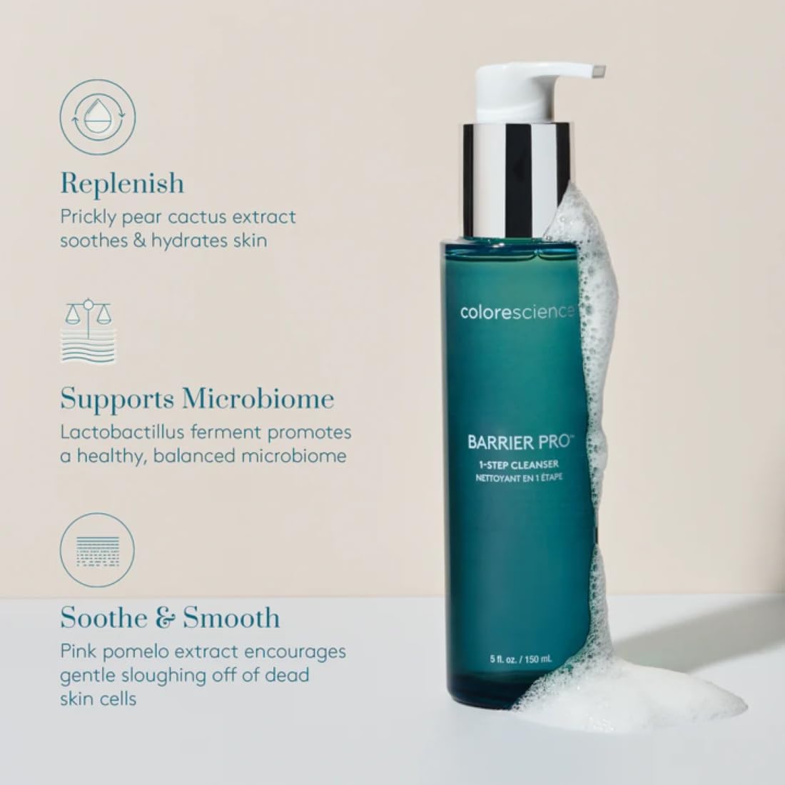 Colorescience Barrier Pro 1-Step Cleanser fragrance-free formula for sensitive skin