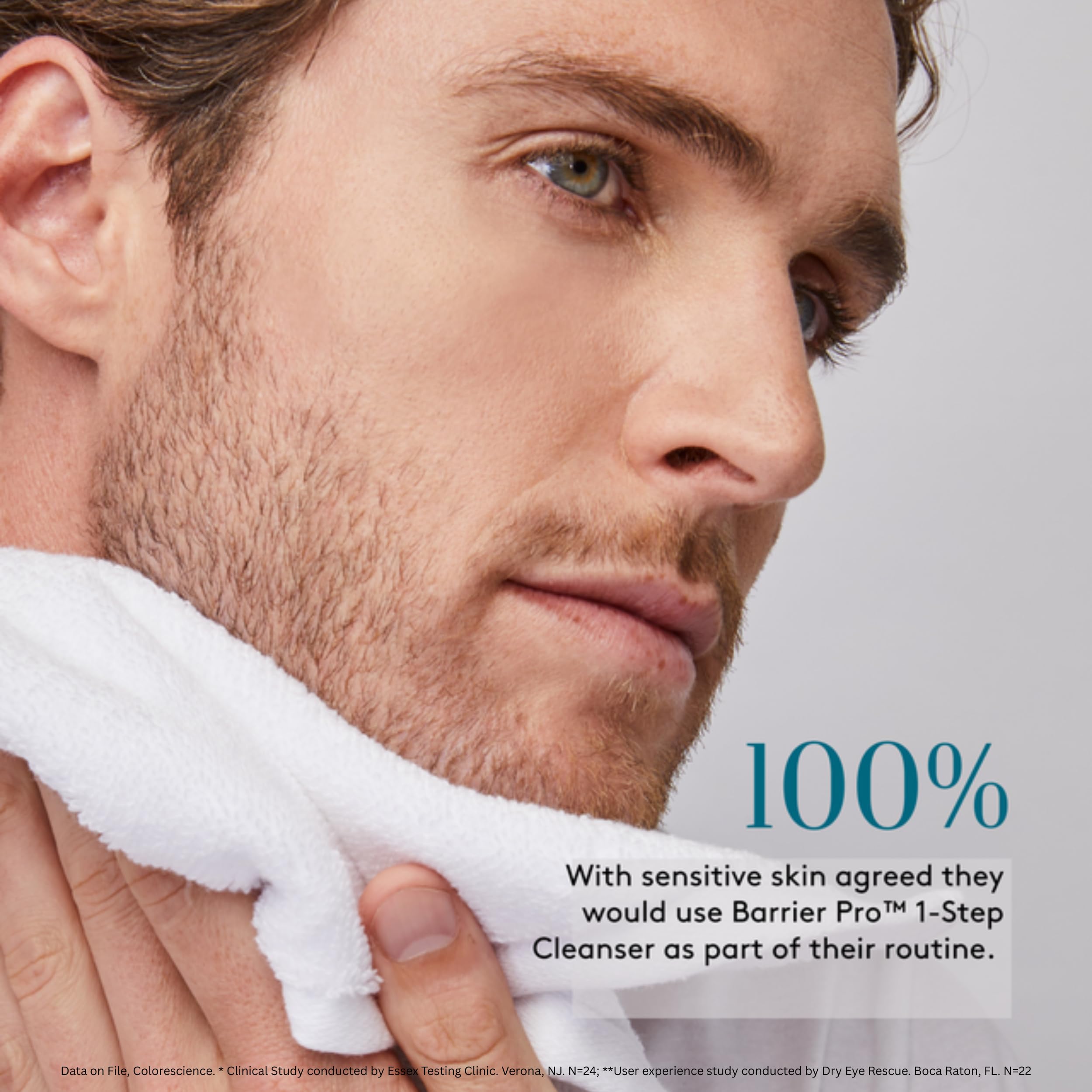 Colorescience Barrier Pro 1-Step Cleanser showing pH-balanced rinse feel