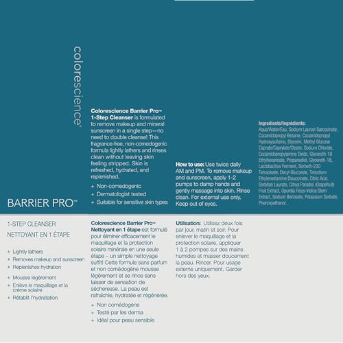Colorescience Barrier Pro 1-Step Cleanser smooth texture for refreshed skin