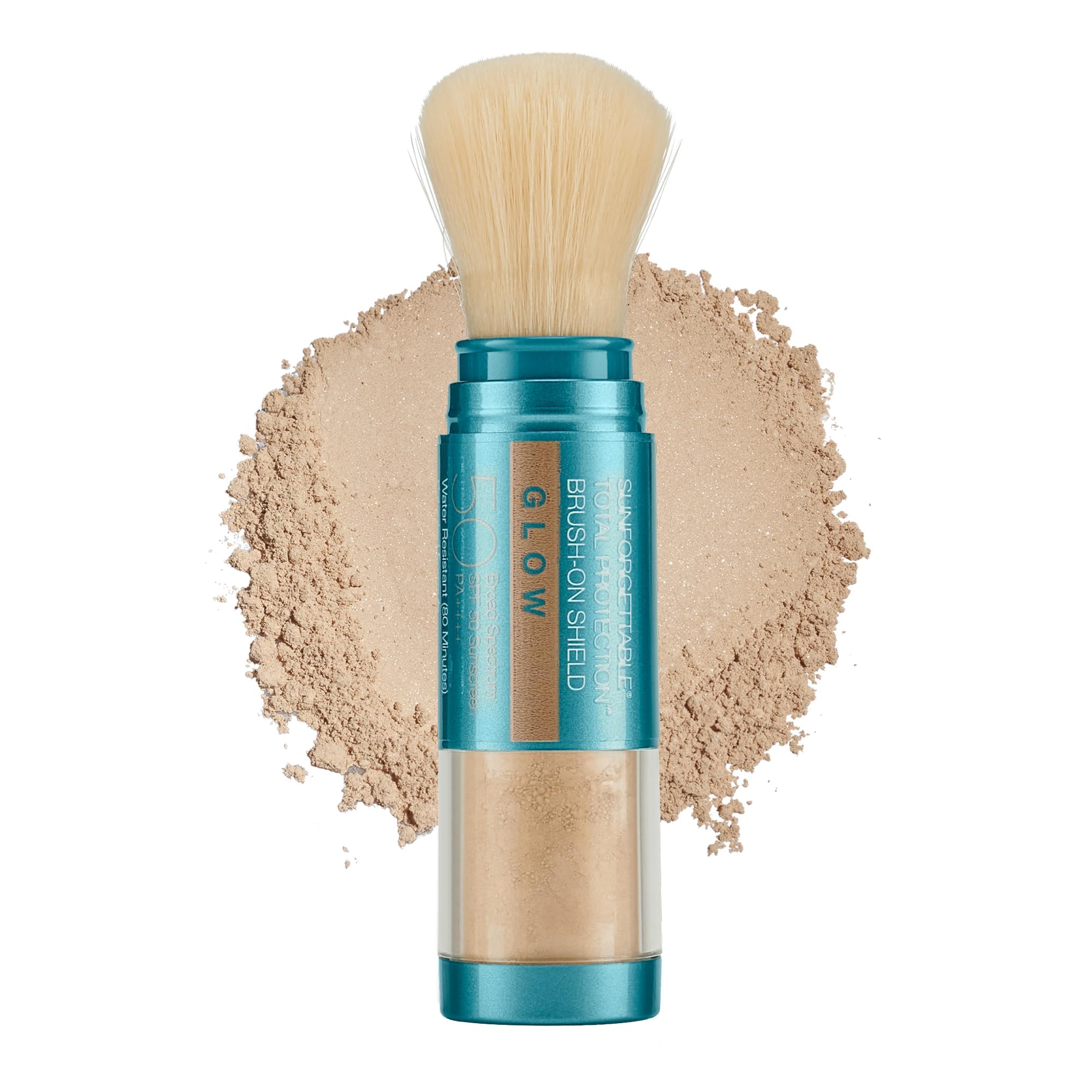 Colorescience Sunforgettable brush-on shield glow finish adds luminous protection.