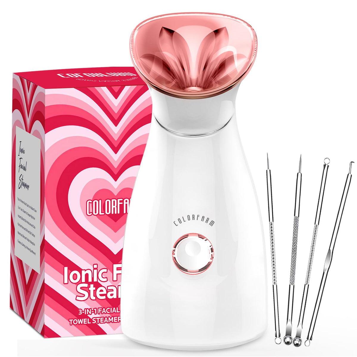 Colorfarm nano ionic steamer releasing fine mist for deep cleansing pores
