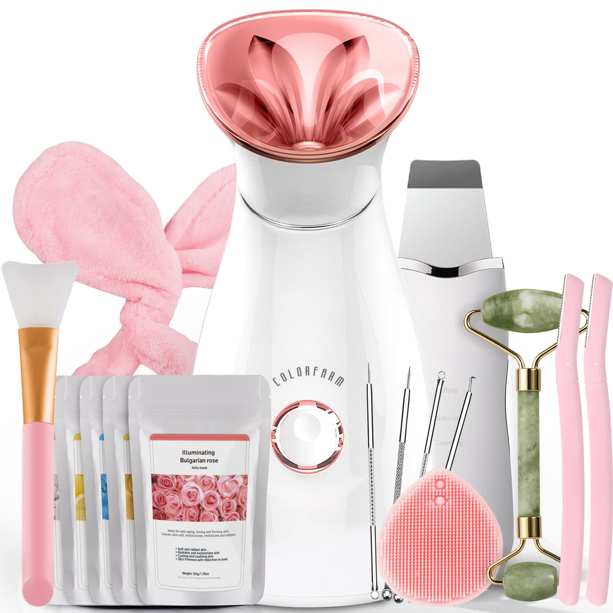Colorfarm silicone cleansing brush for gentle cleansing and prepping pores.